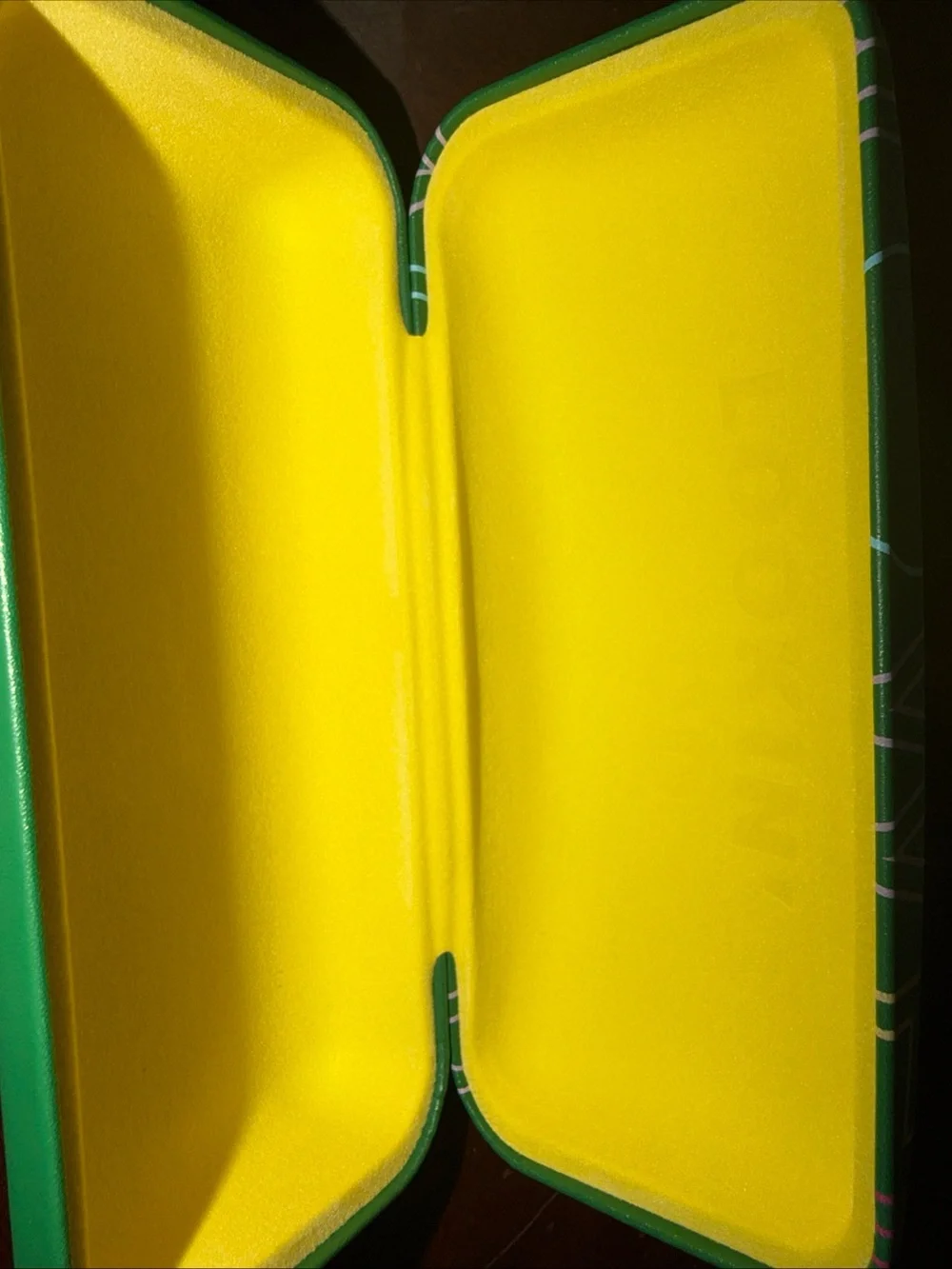 Green 'Lover' Pattern Hard Glasses Case